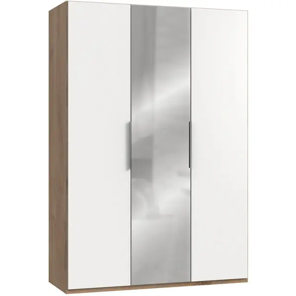 Dulap Cu Uși Rotative, 150/216/58 cm, alb, culoare lemn stejar