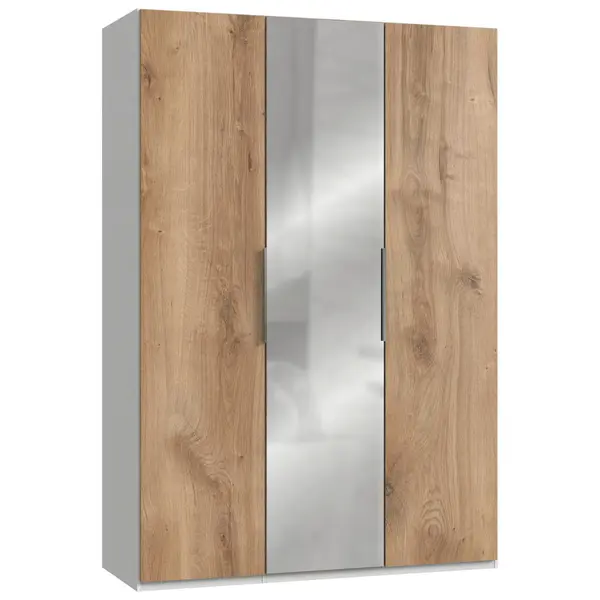 Dulap Cu Uși Rotative, 150/216/58 cm, alb, culoare lemn stejar