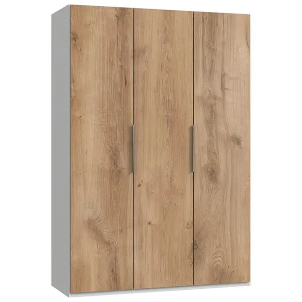Dulap Cu Uși Rotative, 150/216/58 cm, culoare lemn stejar, alb