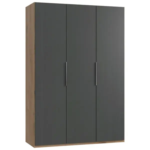 Dulap Cu Uși Rotative, 150/216/58 cm, grafit, culoare lemn stejar