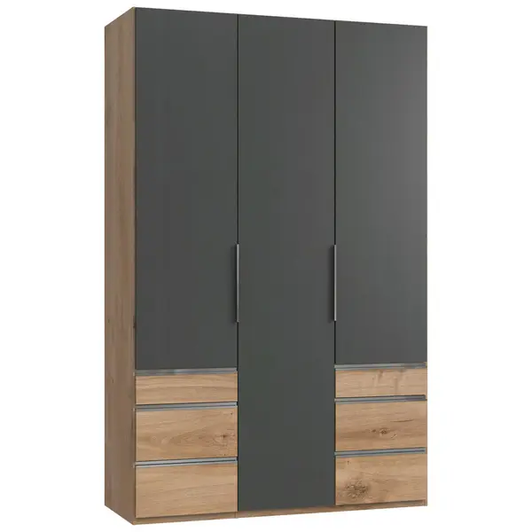 Dulap Cu Uși Rotative, 150/236/58 cm, grafit, culoare lemn stejar