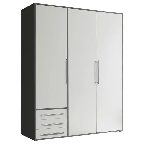 Dulap Cu Uși Rotative, 155/194/58 cm, grafit, alb