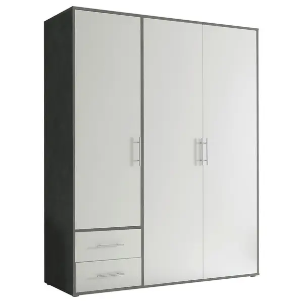Dulap Cu Uși Rotative, 155/195/60 cm, gri, alb