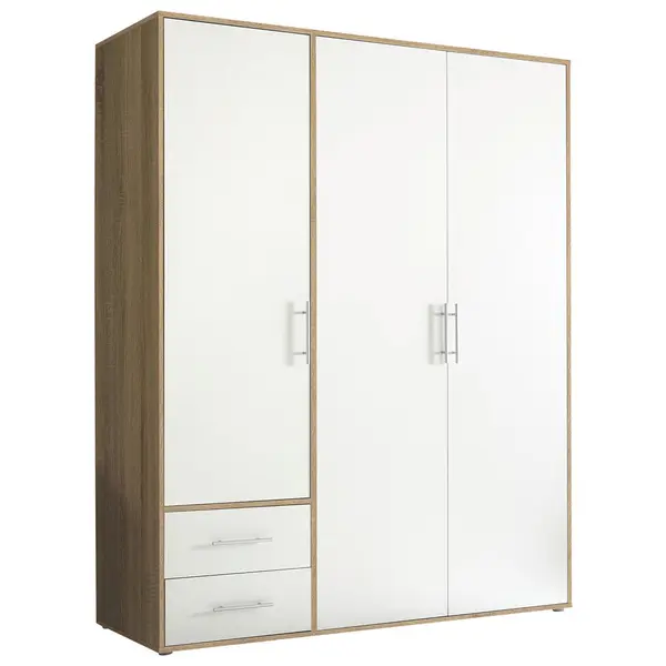 Dulap Cu Uși Rotative, 155/195/60 cm, stejar Sonoma, alb