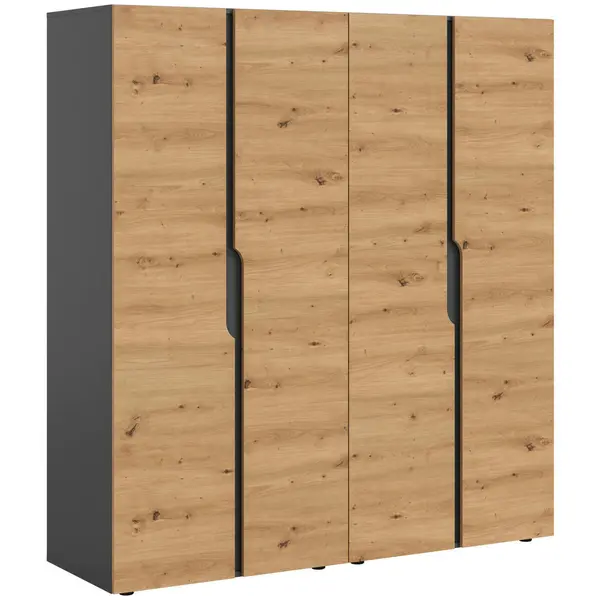 Dulap Cu Uși Rotative, 160/180/51 cm, antracit, stejar Artisan