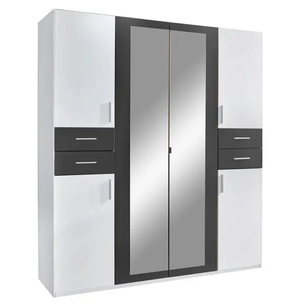 Dulap Cu Uși Rotative, 180/208/58 cm, grafit, alb