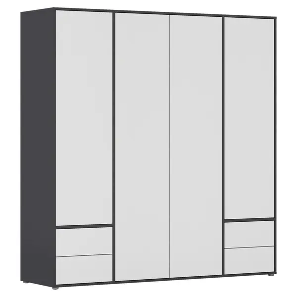 Dulap Cu Uși Rotative, 187/194/53 cm, gri, alb