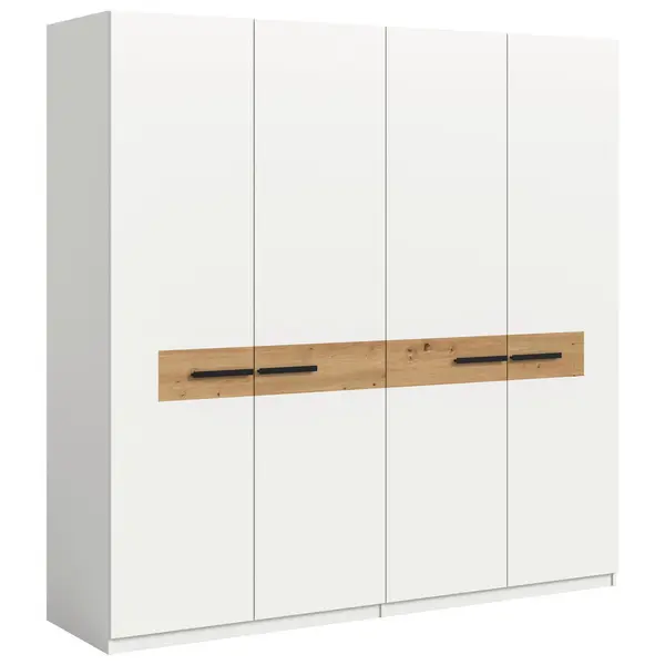 Dulap Cu Uși Rotative, 200/201/55 cm, alb, stejar Artisan