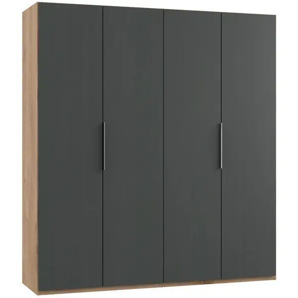 Dulap Cu Uși Rotative, 200/216/58 cm, grafit, culoare lemn stejar