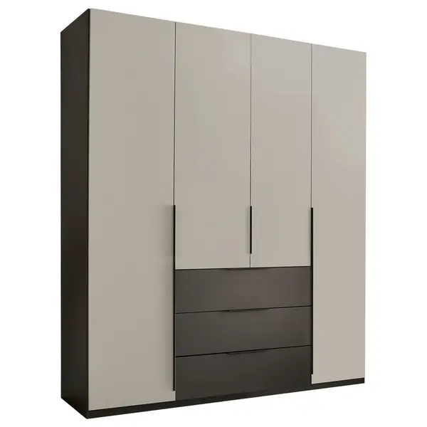 Dulap Cu Uși Rotative, 200,5/225,5/60 cm, grafit, gri deschis
