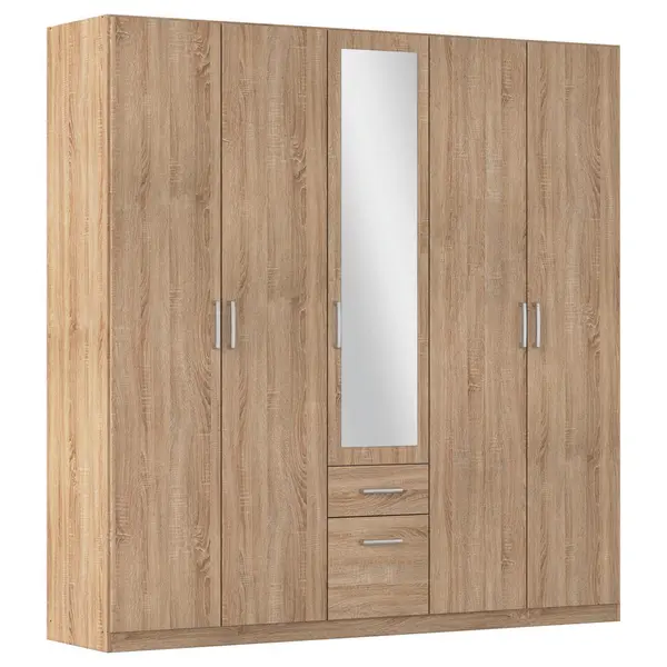 Dulap Cu Uși Rotative, 226/229/54 cm, culoare lemn stejar