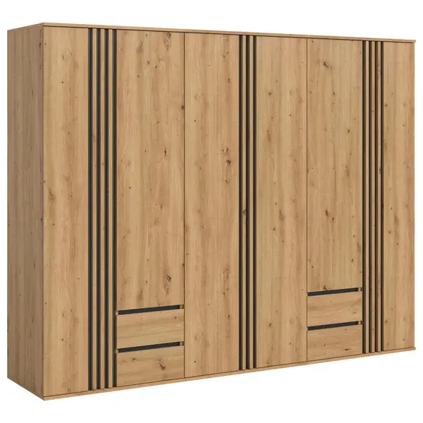 Dulap Cu Uși Rotative, 240/192/56 cm, antracit, stejar Artisan