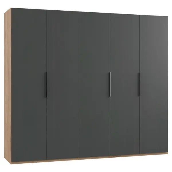 Dulap Cu Uși Rotative, 250/216/58 cm, grafit, culoare lemn stejar