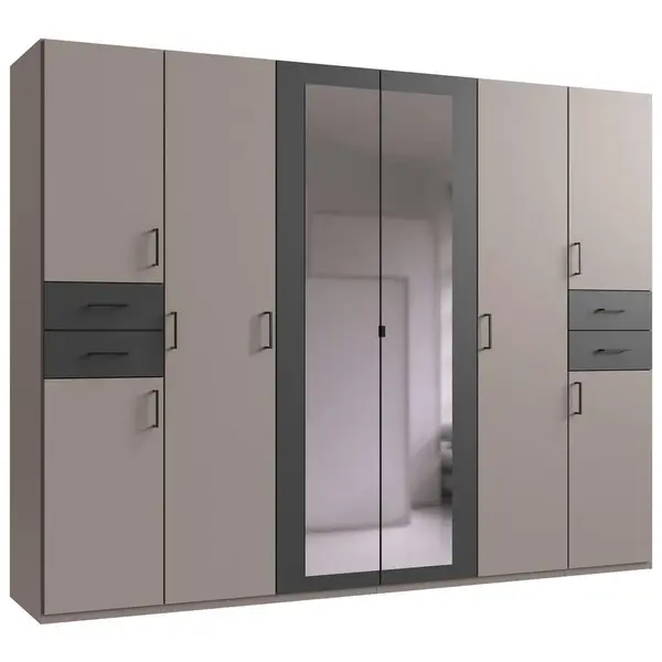 Dulap Cu Uși Rotative, 270/208/58 cm, grafit, gri, sahara