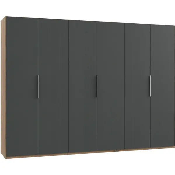 Dulap Cu Uși Rotative, 300/216/58 cm, grafit, culoare lemn stejar