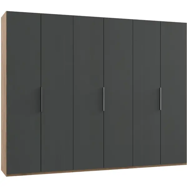 Dulap Cu Uși Rotative, 300/236/58 cm, grafit, culoare lemn stejar
