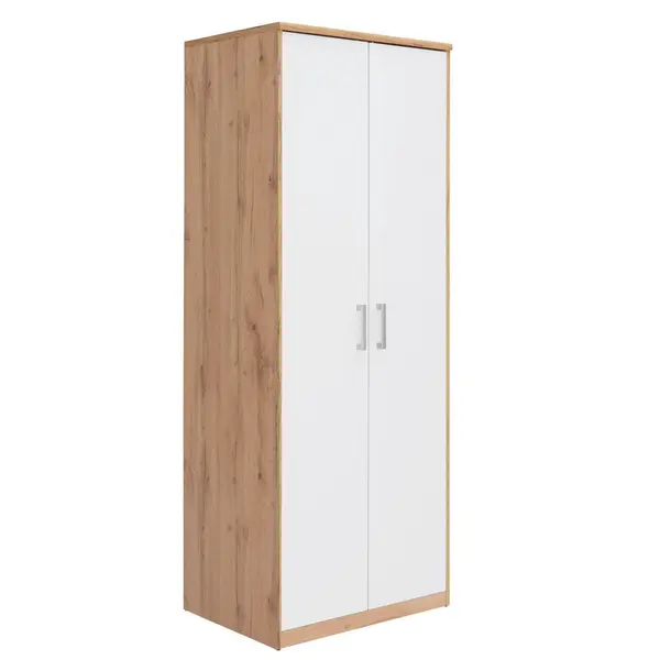 Dulap Cu Uși Rotative, 72/194/54 cm, alb, stejar Wotan