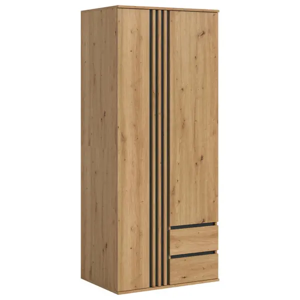 Dulap Cu Uși Rotative, 80/192/56 cm, antracit, stejar Artisan