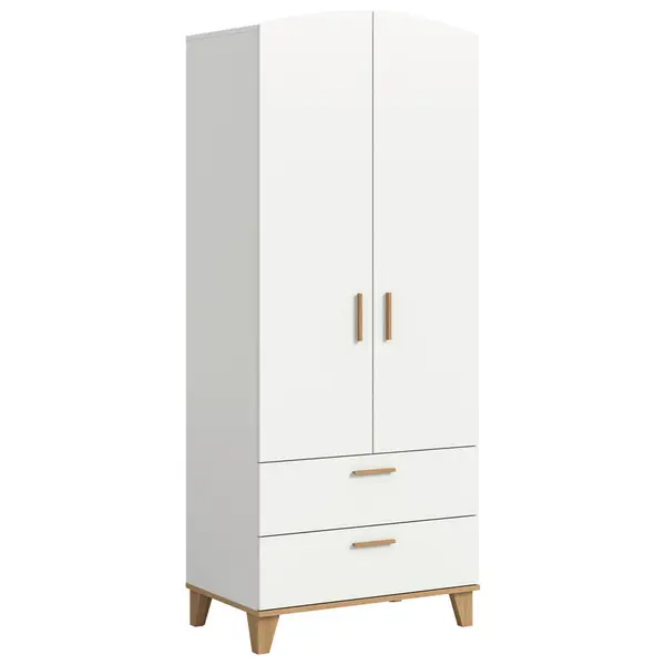 Dulap Cu Uși Rotative, 81/198/51 cm, alb, stejar Artisan