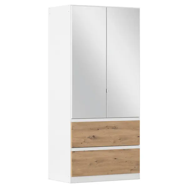 Dulap Cu Uși Rotative, 91/197/54 cm, alb, stejar Artisan