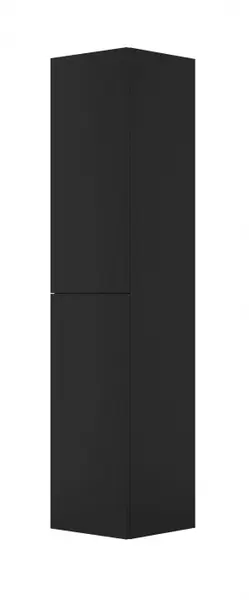 Dulap de baie suspendat, coloana, cu doua usi, 160 cm, negru, MDF, Deante Prizma