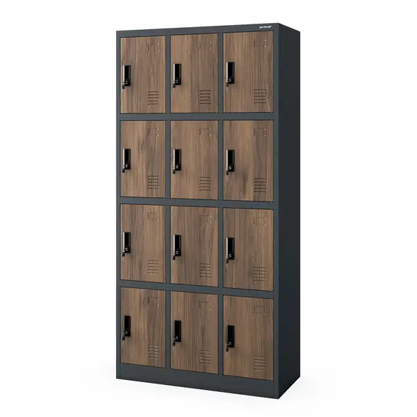 Dulap de depozitare MARCIN, 900 x 1850 x 400 mm, Eco Design: antracit/nuc Dulap de depozitare MARCIN, 900 x 1850 x 400 mm, Eco Design: antracit/nuc