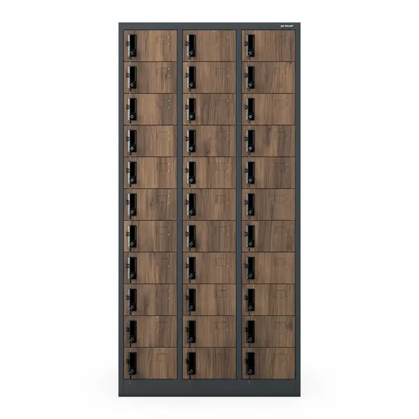 Dulap de depozitare OLIVER, 900 x 1850 x 450 mm, Eco Design: antracit/nuc Dulap de depozitare OLIVER, 900 x 1850 x 450 mm, Eco Design: antracit/nuc