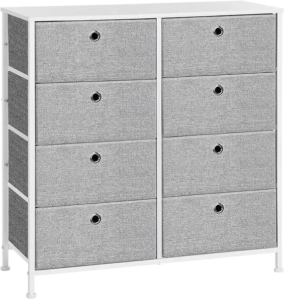 Dulap de depozitare, Songmics, Gri-Alb, 30 x 80 x 81.5 cm