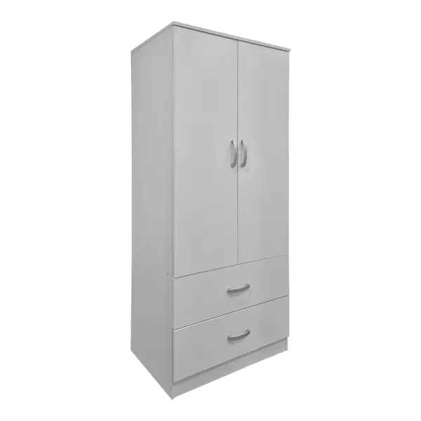 Dulap de haine Double-leaf wardrobe cu 2 drawers Alvia, alb, 80x52x180 cm