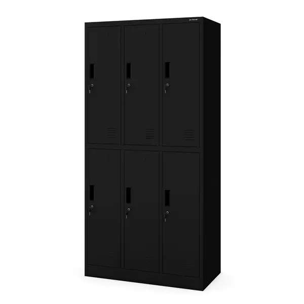 Dulap de haine pentru incaperi comune cu 6 usi IGOR, 900 x 1850 x 450 mm, negru Dulap de haine pentru încăperi comune cu 6 uși IGOR, 900 x 1850 x 450 mm, negru