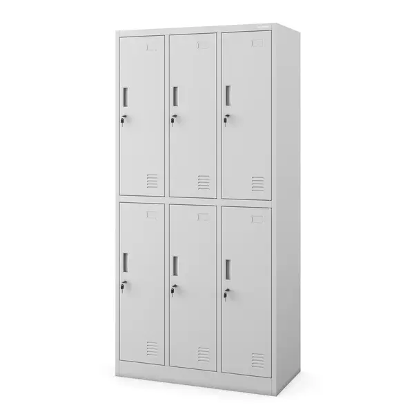 Dulap de haine securizat cu 6 usi IGOR, 900 x 1850 x 450 mm, gri Dulap de haine securizat cu 6 uși IGOR, 900 x 1850 x 450 mm, gri