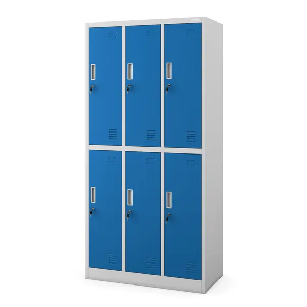 Dulap de haine securizat cu 6 usi IGOR, 900 x 1850 x 450 mm, gri-albastru Dulap de haine securizat cu 6 uși IGOR, 900 x 1850 x 450 mm, gri-albastru