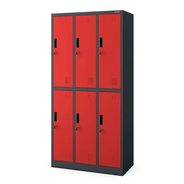 Dulap de haine securizat cu 6 usi IGOR, 900 x 1850 x 450 mm, rosu-antracit Dulap de haine securizat cu 6 uși IGOR, 900 x 1850 x 450 mm, roșu-antracit