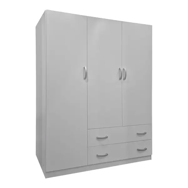Dulap de haine Three-leaf wardrobe cu 2 drawers Alvia, wenge, 150x51x180cm