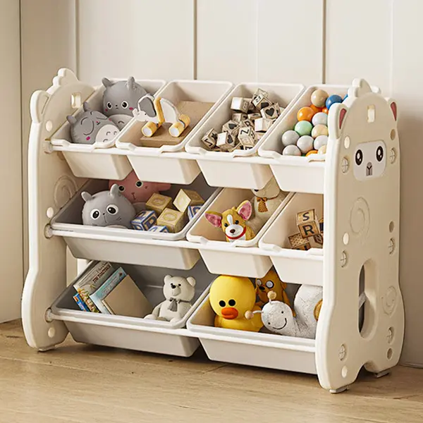 Dulap de Jucarii cu Sertare pentru Copii, Organizator Modular Tip Alpaca, Bej - Default Title