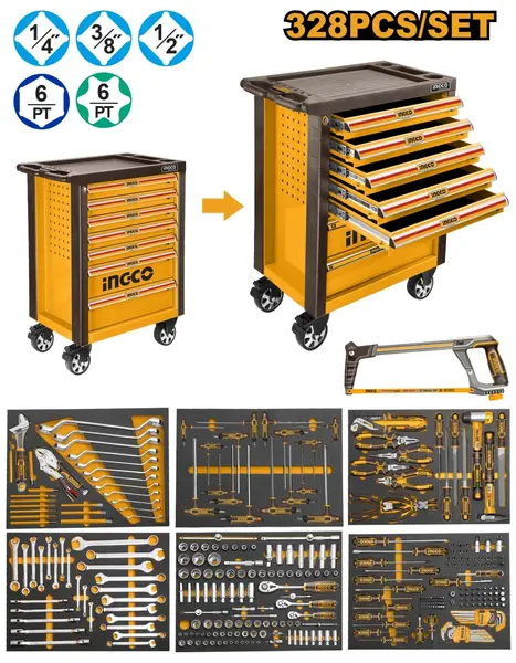 Dulap de Scule Auto 7 Sertare 328piese INGCO HTCS273281