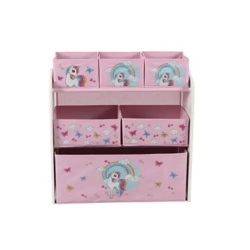 Dulap depozitare jucarii U-Grow Unicorns, 63x30x60 cm