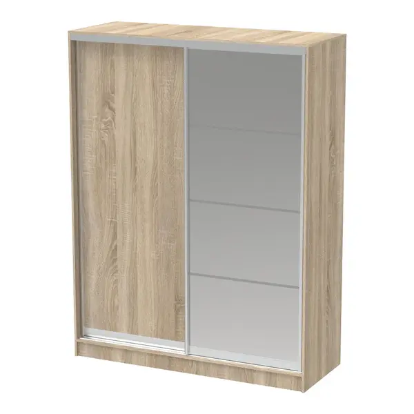 Dulap dormitor cu oglinda Korredor, Alb, 160x60x220 cm