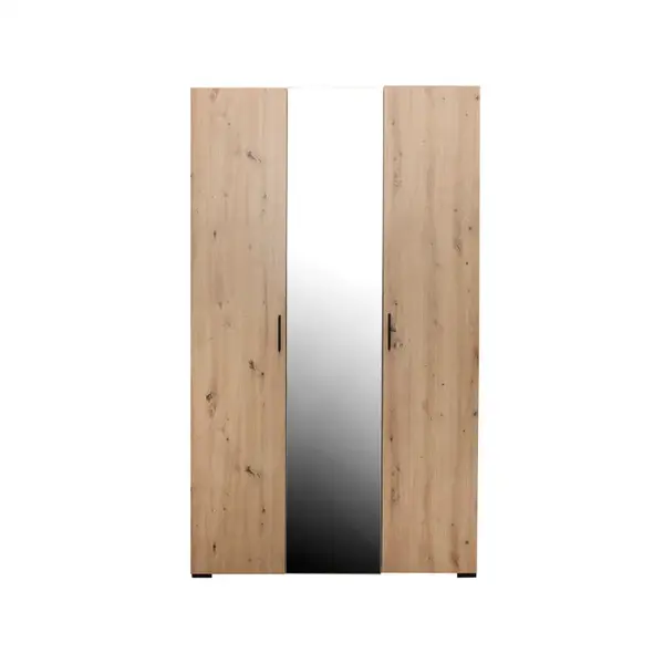 Dulap ECONO, oglinzi, 3 usi, 4 rafturi, bara de haine, artisan, 120x50x206 cm
