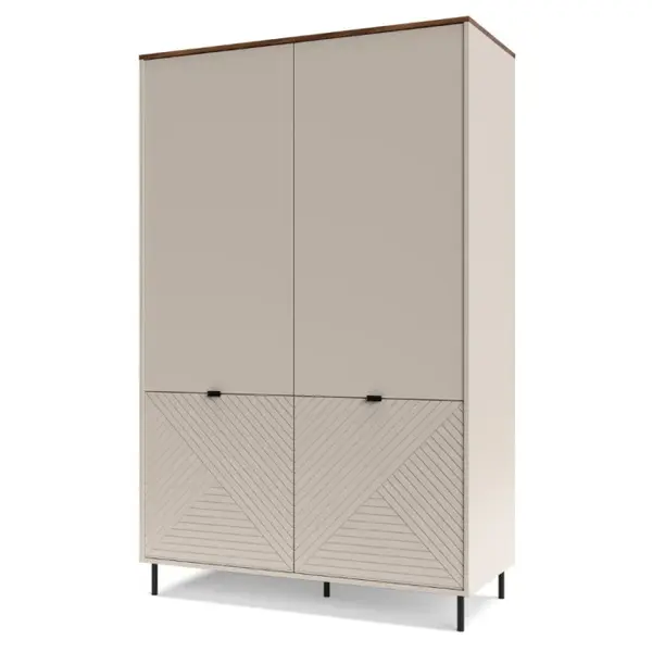 Dulap EVO, 2 usi, casmir + stejar castello, 123,2x54,9x194,5 cm