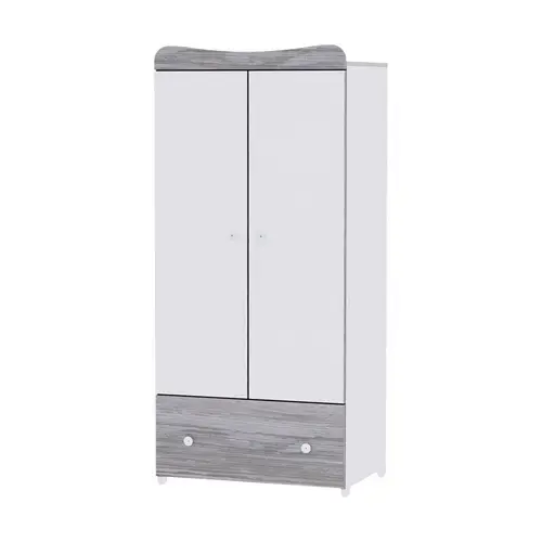 Dulap garderoba Lorelli Exclusive White & Artwood, 80x57x178 cm, 2 usi