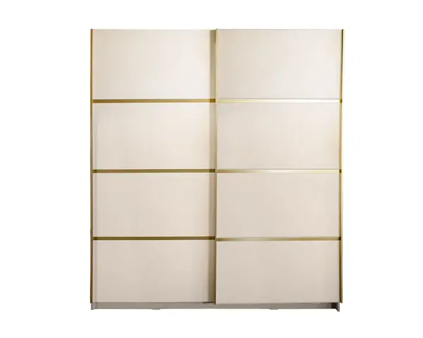 Dulap Gold 180 crem usi culisante MDF lucios