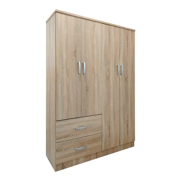 Dulap haine cu 4 usi si sertare Lego Natural 120.5x42x181 cm