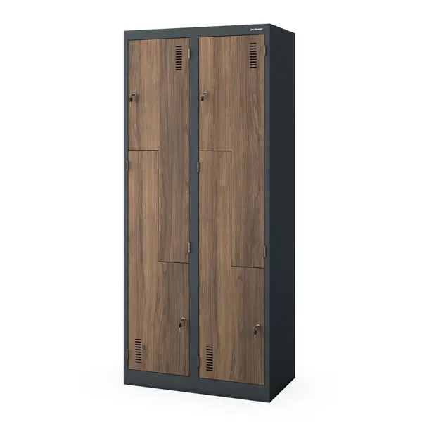 Dulap haine metalic pentru mansarda JULIA, 800 x 1850 x 450 mm, Eco Design: antracit/ nuc Dulap haine metalic pentru mansardă JULIA, 800 x 1850 x 450 mm, Eco Design: antracit/ nuc