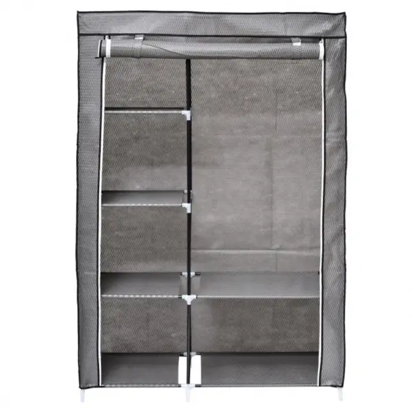 Dulap Haine Textil 105 x 45 x 160 cm, Blueberg, Structura Metalica
