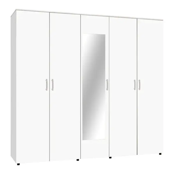 Dulap Luna cu 5 usi si oglinda, 220x52x200 cm