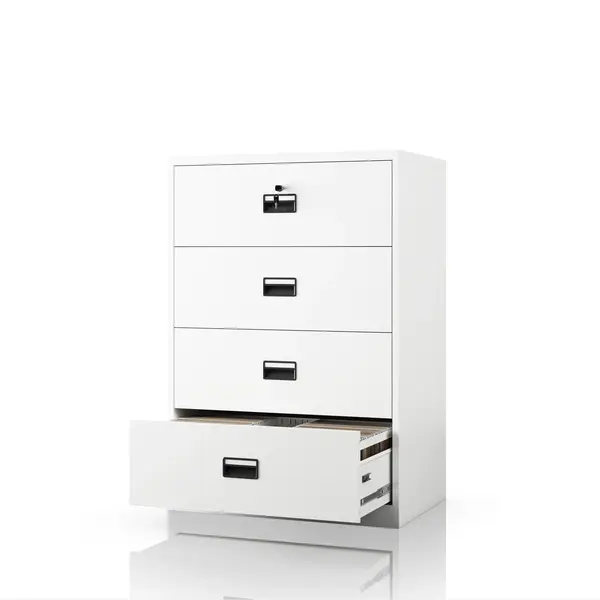 Dulap metalic alb pentru dosare: SARA XL V4, 900 x 1320 x 600 mm Dulap cartotecă metalic, alb, 900x1320x600 mm: SARA XL V4