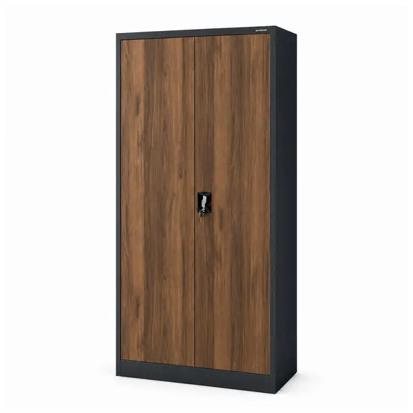 Dulap metalic cu compartiment antracit / nuc: Eco Design TOMASZ, 900 x 1850 x 450 mm Dulap metalic cu compartiment de depozitare antracit/nuc, 900x1850x450 mm: TOMASZ Eco Design