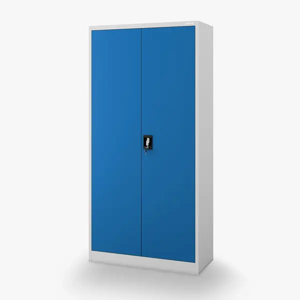 Dulap metalic cu compartiment incuiabil gri-albastru: TOMASZ, 900 x 1850 x 450 mm Dulap metalic cu compartiment de depozitare gri-albastru, 900x1850x450 mm: TOMASZ