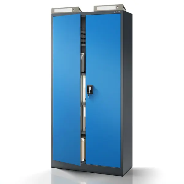 Dulap metalic cu incuietoare JAN, 900 x 1850 x 400 mm, albastru-antracit Dulap metalic cu încuietoare JAN, 900 x 1850 x 400 mm, albastru-antracit
